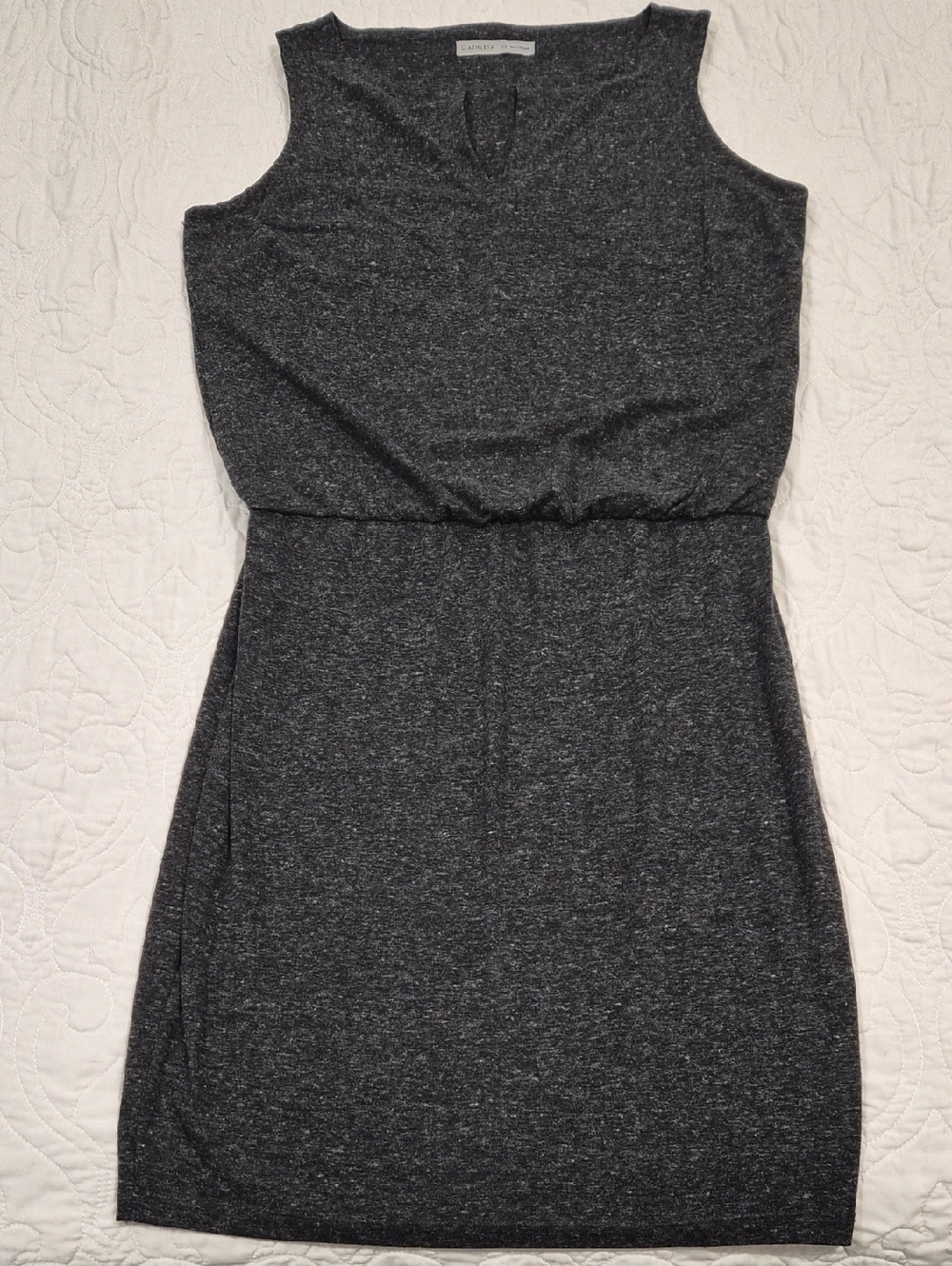 Athleta Charcoal Sleeveless Knit Mini Dress